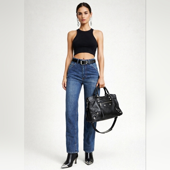 Vintage Denim - Vintage 70s High Waist Straight Leg Jeans Size 26